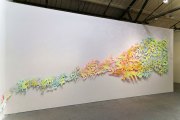 Chris Natrop, <i>Liminal Nimbus Lilt,</i> 2016 (Detail), Acrylic, Glitter, Paper, Nails, 9 x 41 Feet