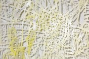 Chris Natrop, <i>Yellow Tempest Twist,</i> 2015 (Detail), Watercolor, Metal Powder, Glitter, Paper, 90 x 72 Inches