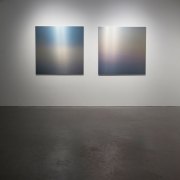 Miya Ando, <i>Evening San Francisco</i> and <i>Evening Encinitas,</i> 2014, Dye on Aluminum, 48 x 48 Inches