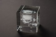 Miya Ando, <i>Kumo Cloud,</i> 2017, Ink and Glass, 3.15 Inch Cube, Edition of 5