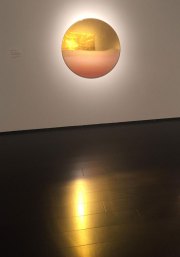 Miya Ando, <i>Gold Mandala,</i> 2016 (Installation View), Pigment, Dye, Urethane, Resin, Stainless Steel, 23k Gold, 40 Inches