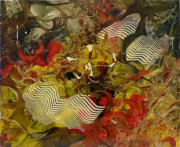 Andy Harper, Double Slit, 2010, Oil on Canvas, 17.75 x 21.75 Inches