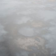 Miya Ando, Clouds, 2017, Ink on Stainless Steel, 25 x 25 Inches