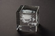 Miya Ando, Kumo Cloud, 2017, Ink and Glass, 3.15 Inch Cube, Edition of 5