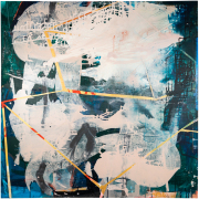 Audrey Tulimiero Welch, This morning she told him she still wanted to gaze into his green eyes, 2022, acrylic on canvas, 48 x 48 inches