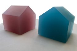Lisa Bartleson, Foundation No 1 and 2, 2017, Cast Bio-Resin and Natural Pigments, 6 x 6 x 6 Inches Each
