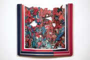 Brian Dettmer, <i>Opposing Colors,</i> 2017, Hardcover Books, Acrylic Varnish, 16 x 17.25 x 6 Inches