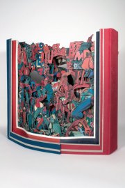 Brian Dettmer, <i>Opposing Colors,</i> 2017, Hardcover Books, Acrylic Varnish, 16 x 17.25 x 6 Inches