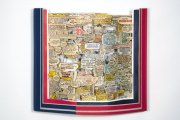 Brian Dettmer, <i>Bubblescape,</i> 2017, Hardcover Books, Acrylic Varnish, 16 x 17.875 x 6 Inches