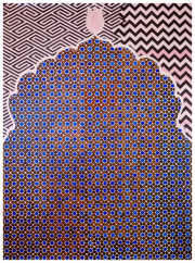 Carole Silverstein, "spells for the everyday," 2021, Acrylic Ink on Mylar, 58 x 42.5 inches (framed)