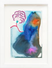 Carole Silverstein, "Flower Prayer (rebirth)," 2020, Colored Pencil, Watercolor, and Salt on Watercolor Paper, 12.75 x 9.75 inches (framed)
