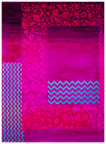 Carole Silverstein, "the desire to meet with the beautiful," 2021, Acrylic Ink on Mylar, 58 x 42.5 inches (framed)