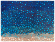 Carole Silverstein, "Indra’s net (blue cosmic web)," 2022, acrylic ink on mylar, custom framed on white aluminum, 48.5 x 63.5 inches (framed)