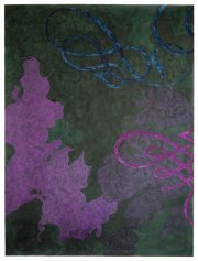 Carole Silverstein, roots in the underworld, 2017, Acrylic Ink on Mylar, 48 x 36 Inches