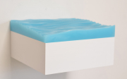 Alex Weinstein, "swell model (lite ’n space case)," 2023, cast polyester resin, wood, oil paint, LED lighting system, wireless USB charger)