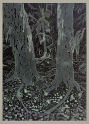 Claire Burbridge, Nocturne 2, 2023, watercolor, salt crystals Museum glass, cast metal light gray frame, 20.5 x 15 inches (framed)