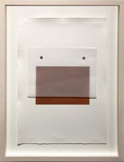 Eric Butcher, <i>G/R 793,</i> 2018 Acrylic, Carborundum, Split Pins on Collaged Paper 19 x 14.5 Inches