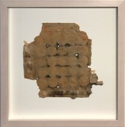 Eric Butcher, <i>F/R 767 (Memento),</i> 2017 Clay and Gunpowder Residue on Burnt Paper, 11.5 x 11 Inches