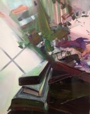 Yvette Gellis, Ruin in Pink, 2014, Oil and Mixed Media on Panel, 22 x 18 Inches