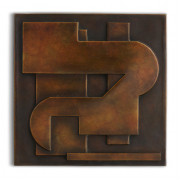 Jud Bergeron, "Cyclopean Runways (Relief) 3" cast bronze, 9.5 x 9.5, edition 1 of 12
