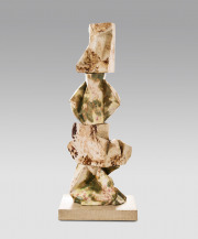 Jud Bergeron, "Small Porcelain Stack, 2025  Porcelain and ultracal, 28 x 11 x 11 inches