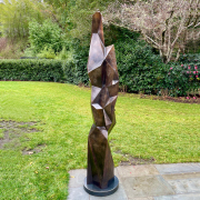 Jud Bergeron, "Shatter," 2020, cast bronze with steel base, 84 x 16 x 16 inches, edition 1 of 5