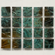 Jud Bergeron, "Grid," 2020, cast bronze with stainless steel backing, 8 x 8 inches (each), 37 x 46.5 inches (all 20), open edition, configuration variable