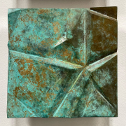 Jud Bergeron, "Grid," 2020, detail view, cast bronze with stainless steel backing, 8 x 8 inches (each), 37 x 46.5 inches (all 20), open edition, configuration variable