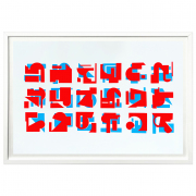 Jud Bergeron, "Cyclopean Runways," 2021, 2 color silk screen print, 48 x 37 inches (framed), edition of 11
