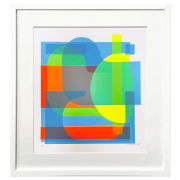 Jud Bergeron, "Ideas for Bright Ideas 5," 2021, silk screen print, unique, 23 x 23 inches (framed)