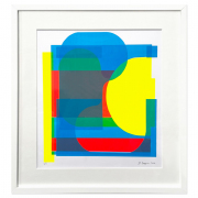 Jud Bergeron, "Ideas for Bright Ideas 6," 2021, silk screen print, unique, 23.5 x 23.5 inches (framed)