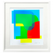 Jud Bergeron, "Ideas for Bright Ideas 8," 2021, silk screen print, unique, 23.5 x 23.5 inches (framed)
