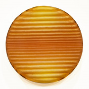 Lisa Bartleson, "Seed Rise Amber Yellow," 2026, sewn sculpted canvas, acrylic, resin, steel on panel, 20 inches diameter