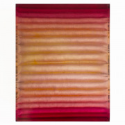 Lisa Bartleson, "Seed Rise Golden Magenta," 2026, sewn sculpted canvas, acrylic, resin, steel on panel, 14 x 11 x 2 inches