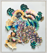 Lyndi Sales, Uncharted realm, 2022, acrylic and ink on archival paper, 53.5 x 46.5 inches (framed)