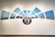Maria Park and Branden Hookway, <i>Training Setting,</i> 2017, Installation View, Acrylic Reverse Painted on Plexiglas and Mounted on Plywood, 56 x 166 Inches, 26 Panels