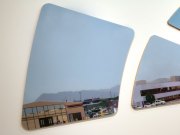 Maria Park and Branden Hookway, <i>Training Setting,</i> 2017, Detail View, Acrylic Reverse Painted on Plexiglas and Mounted on Plywood, 56 x 166 Inches, 26 Panels
