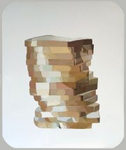 Maria Park, <i>Stack,</i> 2018, Acrylic Reverse Painted on Plexiglas and Mounted on High-density EPS, 36 x 30 Inches