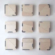 Maria Park and Branden Hookway, <i>Studies in Callibration,</i> 2018, Plexiglas and Plywood, 6.75 x 6.75 x 1.5 Inches Each, 9 Pieces
