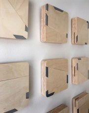 Maria Park and Branden Hookway, <i>Studies in Callibration,</i> 2018, Sideview, Plexiglas and Plywood, 6.75 x 6.75 x 1.5 Inches Each, 9 Pieces