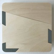 Maria Park and Branden Hookway, Studies in Callibration, 2018, Detail View, Plexiglas and Plywood, 6.75 x 6.75 x 1.5 Inches Each, 9 Pieces