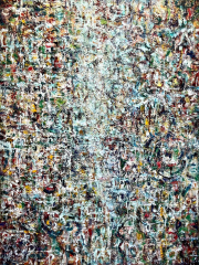 Mark Perlman, "Relay," 2026, oil and wax on panel, 48 x 36 inches