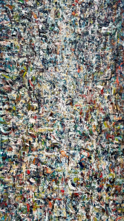 Mark Perlman, "Echo," 2026, oil and wax on panel, 48 x 24 inches