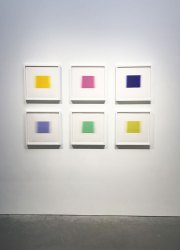 Betty Merken, Illumination Series, 2016 (Grid Installation View), Oil Monotype on Rives BFK Paper, 17 x 18 Inches Each, 63 x 39.5 Inches All