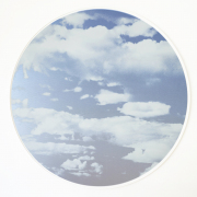 Miya Ando, "Unkai (A Sea of Clouds) Bolinas California 12/30/2021, 7:20 PM," 2021, ink on aluminum composite, 45.75 inches diameter