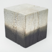 Miya Ando, "January 5 2021 Matsu Pine Shou Sugi Ban Silver," 2021, reclaimed, charred pine, silver nitrate, 11 x 11 x 11 inches