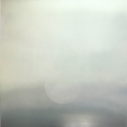 Miya Ando, Oborozuki (Moon Obscured by Clouds) Faint Green, 2020, Pigment, Urethane, Resin, Aluminum, 36 x 36 Inches