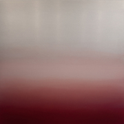 Miya Ando, <i>Red Faint Pink,</i> 2020, Pigment, Urethane, Aluminum, 48 x 48 Inches
