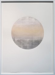 Miya Ando, <i>Gekkou (Moonlight) November 4,</i> 2017, Pigment, Silver Leaf, Arches Paper, 45.5 x 34.5 x 1.75 Inches Framed