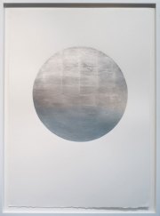 Miya Ando, <i>Gekkou (Moonlight) November 9,</i> 2017, Pigment, Silver Leaf, Arches Paper, 45.5 x 34.5 x 1.75 Inches Framed